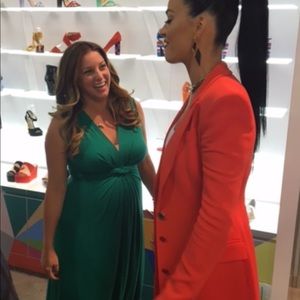 Emerald green maxi maternity dress